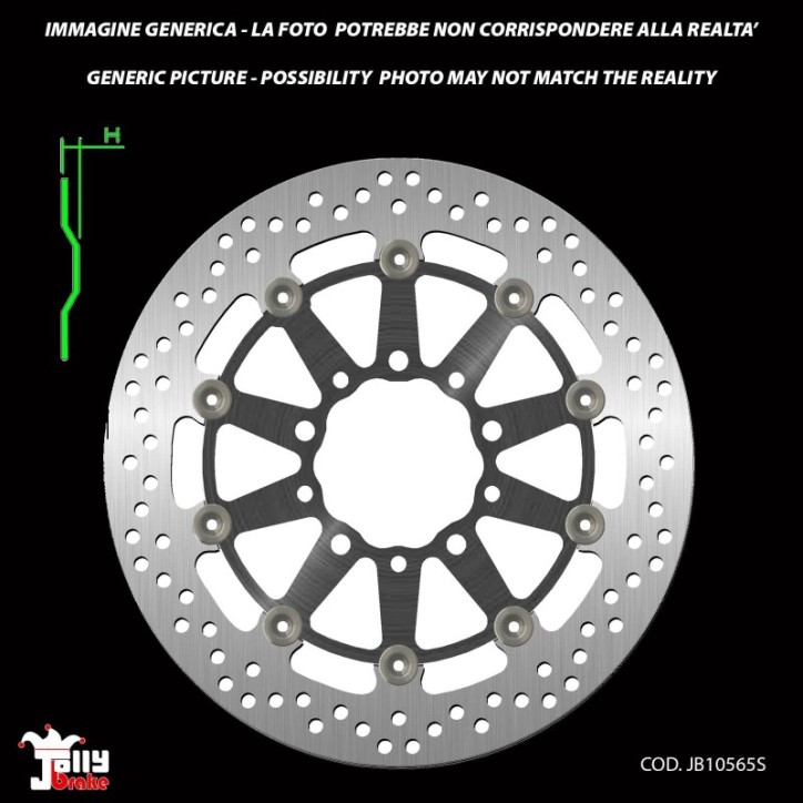 JOLLY BRAKE DISCO FRENO ANTERIORE SEMIFLOTTANTE KAWASAKI ER-6F 06-08-OFFERTA