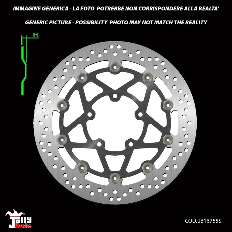 JOLLY BRAKE FIXED FRONT BRAKE DISC TRIUMPH BONNEVILLE T100 BUD EXINS ABS 900 20