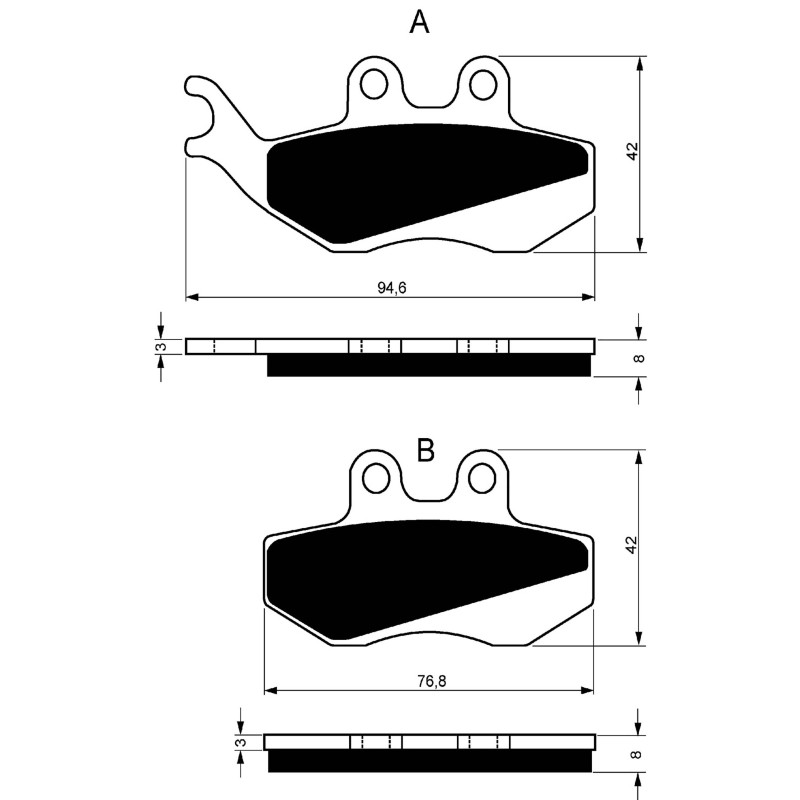 GOLDFREN SINTERED BRAKE PADS COMPOUND FOR AJP 125 PR3 SUPERMOTO 08-11-OFFER