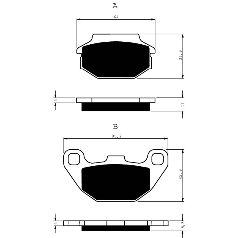 PLAQUETTES DE FREIN FRITTEES GOLDFREN COMPOSEES AVEC ARCTIC CAT 150 UTILITY 09-14-OFFRE