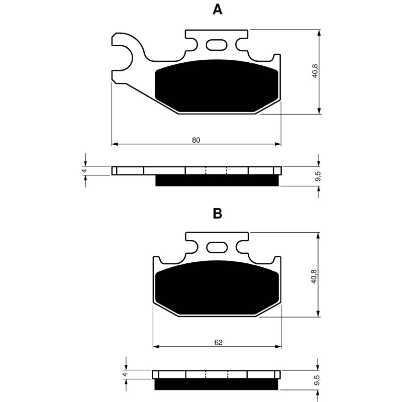 GOLDFREN SINTERED BRAKE PADS COMPOUND FOR BOMBARDIER 400 OUTLANDER MAX HO 03-06-OFFER