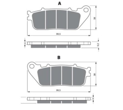 PLAQUETTES DE FREIN FRITTEES GOLDFREN COMPOSE POUR HONDA 800 VFR XC 12-14-OFFRE