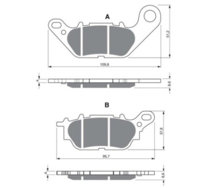 GOLDFREN SINTERED BRAKE PADS COMPOUND MBK 125 XC WAAP 08-09-OFFER