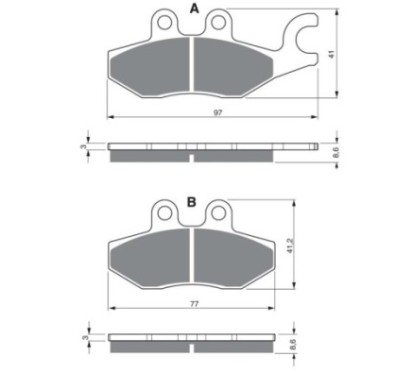 GOLDFREN SINTERED BRAKE PADS COMPOUND FOR PIAGGIO 125 BEVERLY 11-14-OFFER