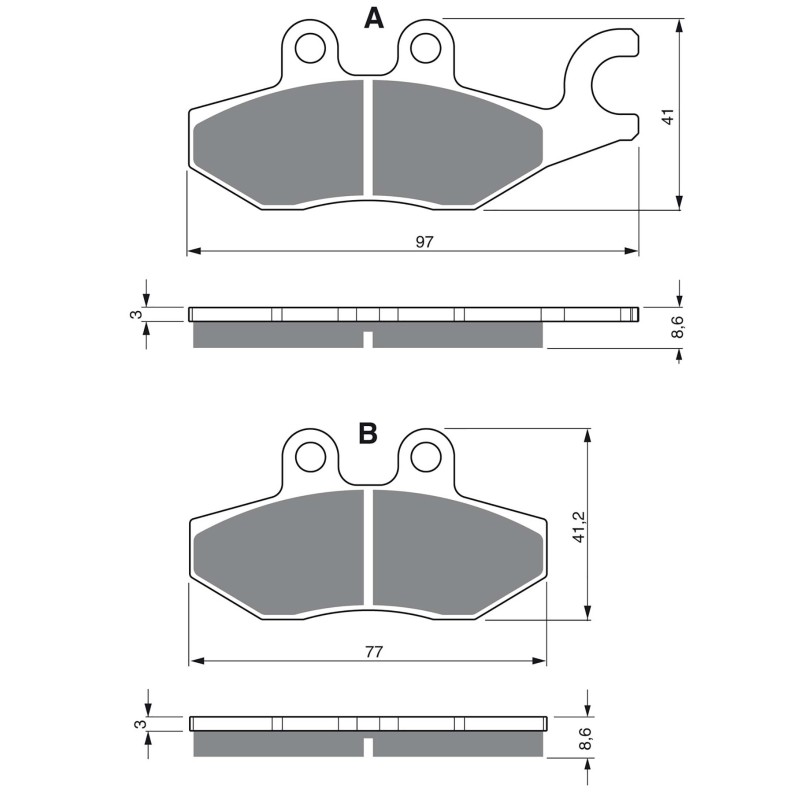 COMPUESTO PASTILLAS DE FRENO SINTERIZADAS GOLDFREN PARA PIAGGIO 125 X9 06-07-OFERTA