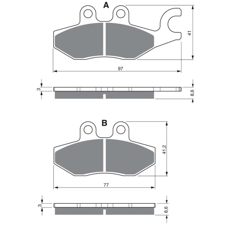 GOLDFREN PASTIGLIA FRENO SINTERIZZATA MESCOLA AD PIAGGIO 125 X9 06-07-OFFERTA