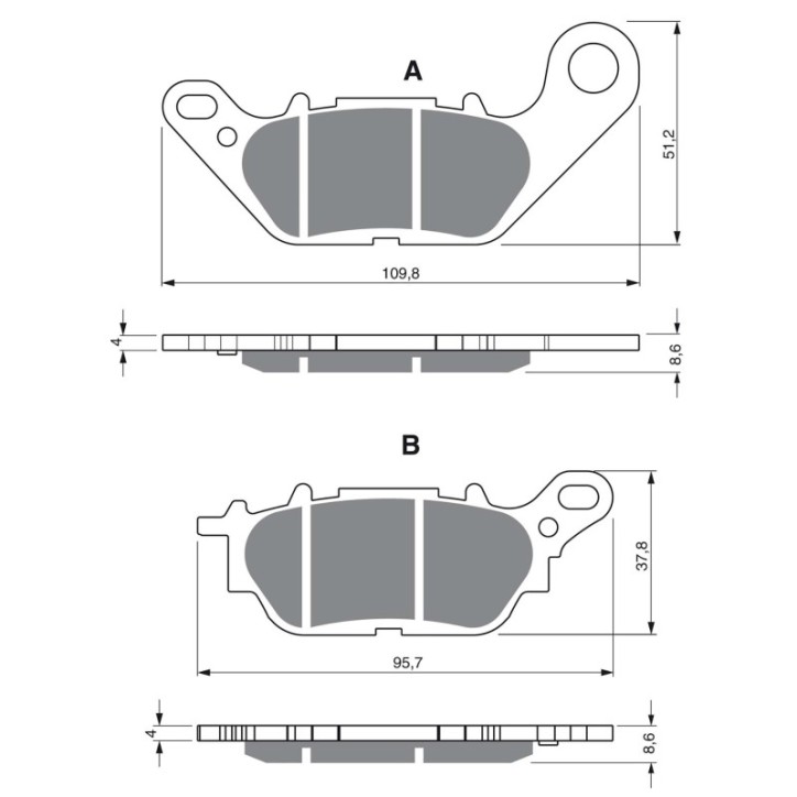 GOLDFREN PASTIGLIA FRENO SINTERIZZATA MESCOLA AD YAMAHA 115 XC S 14-16-OFFERTA