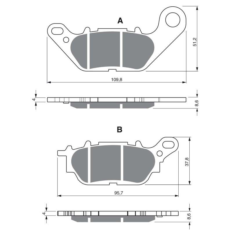 GOLDFREN SINTERED BRAKE PADS COMPOUND FOR YAMAHA 125 YBR 08-13-OFFER