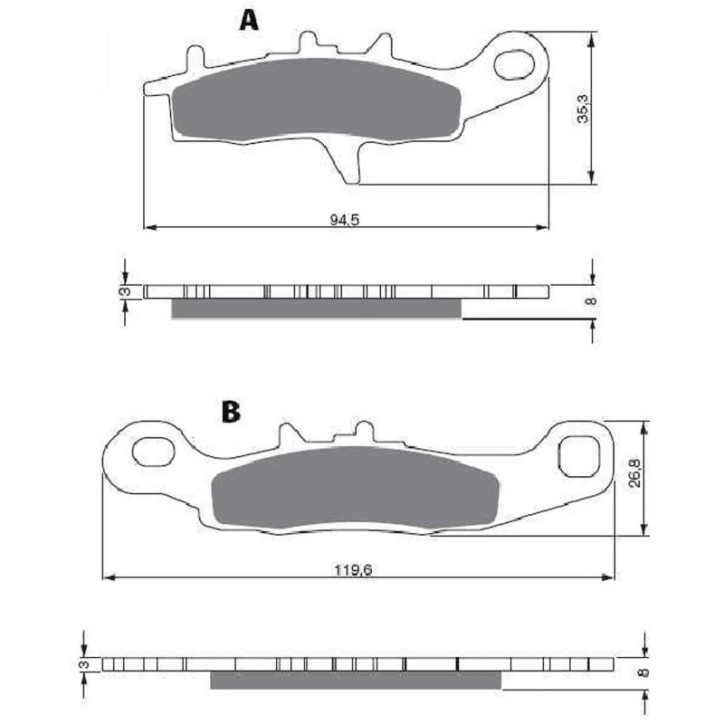 GOLDFREN SINTERED BRAKE PADS K5 COMPOUND KAWASAKI 650 KVF 12-OFFER