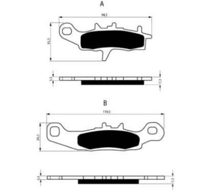 PLAQUETTES DE FREIN FRITTEES GOLDFREN COMPOSE POUR SUZUKI 85 RM 05-13-OFFER-COD.108AD