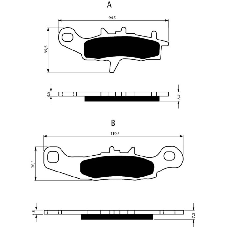 PASTILLAS DE FRENO SINTERIZADAS GOLDFREN K5 COMPUESTO KAWASAKI 100 KX 97-13-OFERTA-COD.108K5