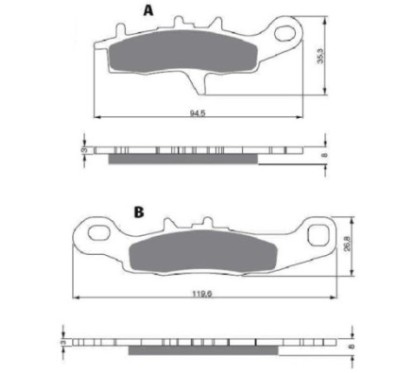 GOLDFREN SINTERED BRAKE PADS K5 COMPOUND KAWASAKI 450 KFX R 08-11-OFFER-COD.245K5