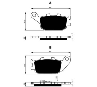 GOLDFREN SINTERED BRAKE PADS S3 COMPOUND HONDA 250 NSS Y AY A1,3 FORZA-S,T,ST JAZZ 00-05-OFFER-COD.155S3