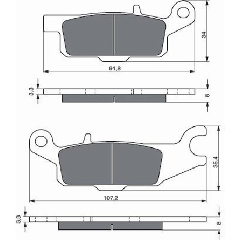 GOLDFREN PASTIGLIA FRENO SINTERIZZATA MESCOLA S3 YAMAHA 250 YFM RX RAPTOR 08-12-OFFERTA-COD.252S3