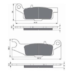 GOLDFREN SINTER-BREMSBELZGE S3-VERBINDUNG YAMAHA 250 YFM RX RAPTOR 08-12-ANGEBOT-COD.253S3