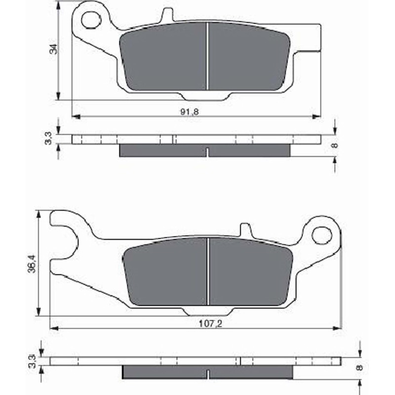 PASTILLAS DE FRENO SINTERIZADAS GOLDFREN S3 COMPUESTO YAMAHA 250 YFM RX RAPTOR 08-12-OFERTA-COD.253S3