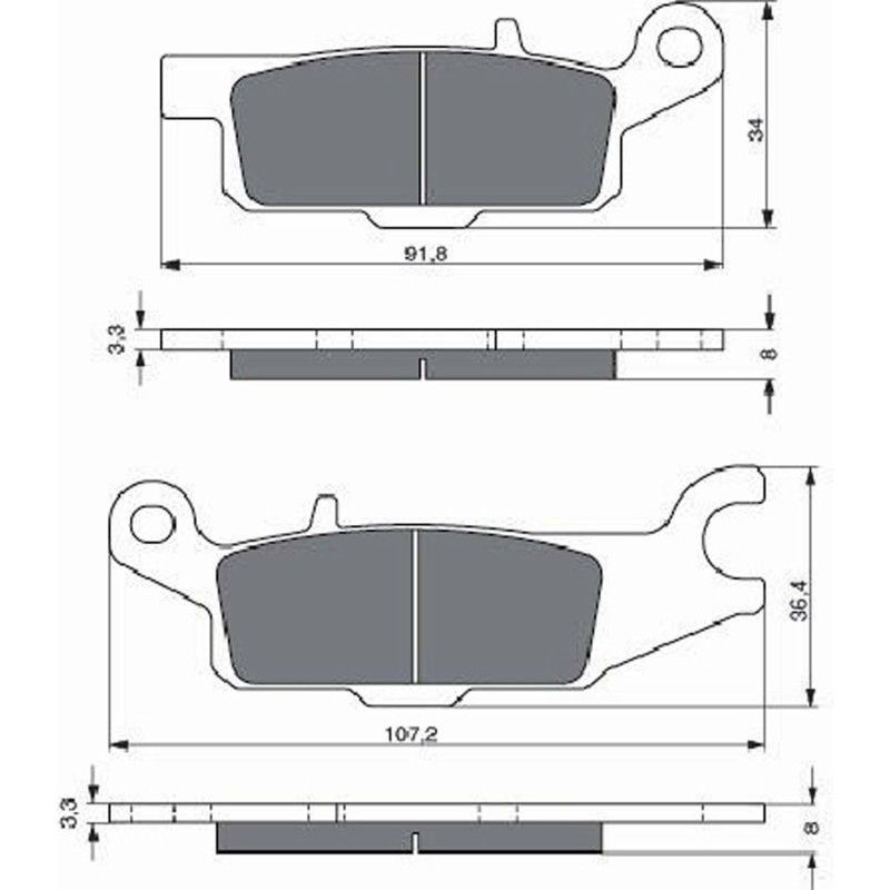 Plaquettes de frein Goldfren Sint S3 compatibles avec Yamaha 250 YMR 2008-2009 (offre cod252s3)
