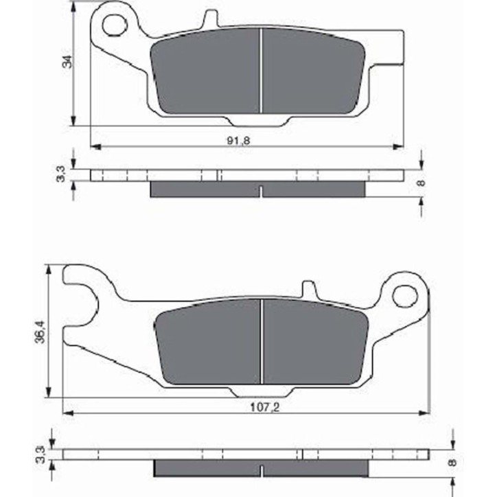 PLAQUETTES DE FREIN FRITTEES GOLDFREN COMPOSE S3 YAMAHA 700 YFM GRIZZLY 07-17-OFFER-COD.253S3