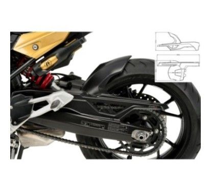 Garde-boue arriere Puig pour BMW F900 XR 2020/25, aspect carbone