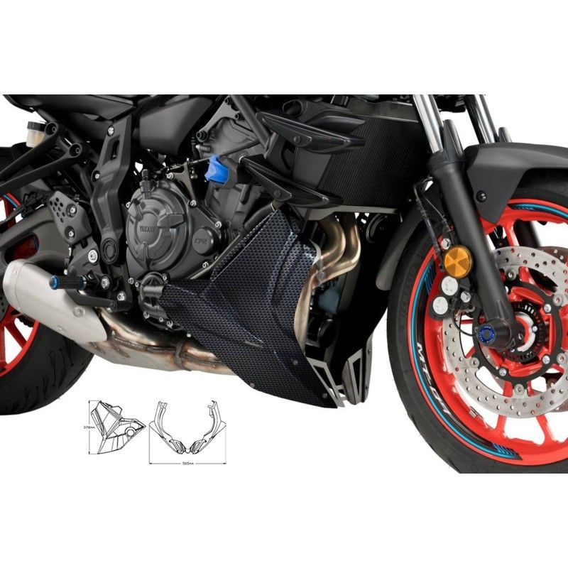 Sabot moteur Puig pour Yamaha MT 07 Pure 23/24, look carbone