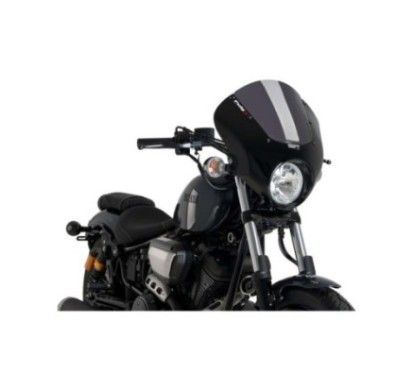 Pare-brise semi-carenage Puig Dark Night pour Yamaha XV950 R 14-20, fume fonce