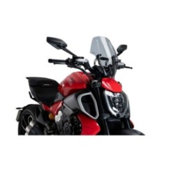 PARE-BRISE REGLABLE PUIG NAKED NG DUCATI DIAVEL V4 23-24 FUMEE CLAIRE