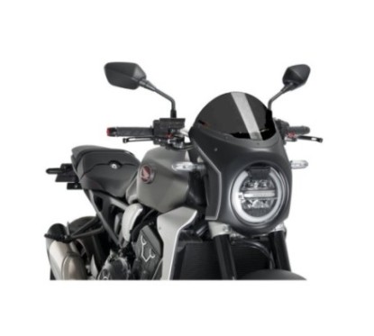 Halbverkleideter Bildschirm von PUIG fUr Honda CB1000R NEO SPORTS CAFE 18-20, DUNKELRAUM-SCHWARZ