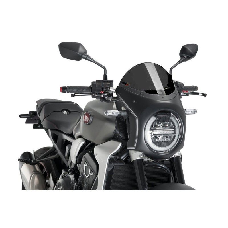Demi-carenage Puig pour Honda CB650R Neo Sports Cafe 19-23 Noir fume fonce