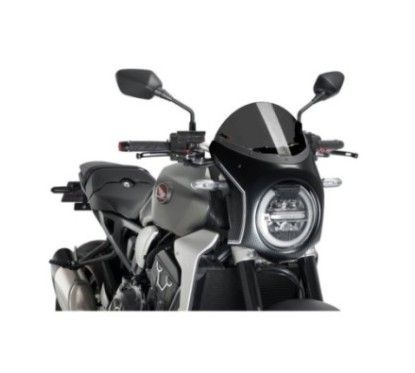 puig half windshield for honda cb650r neo sports cafe 19 23 dark smoke carbon