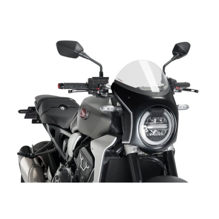 PUIG CUPOLINO SEMICARENATO HONDA CB1000R NEO SPORTS CAFE 18-20 TRASPARENTE-CARBON