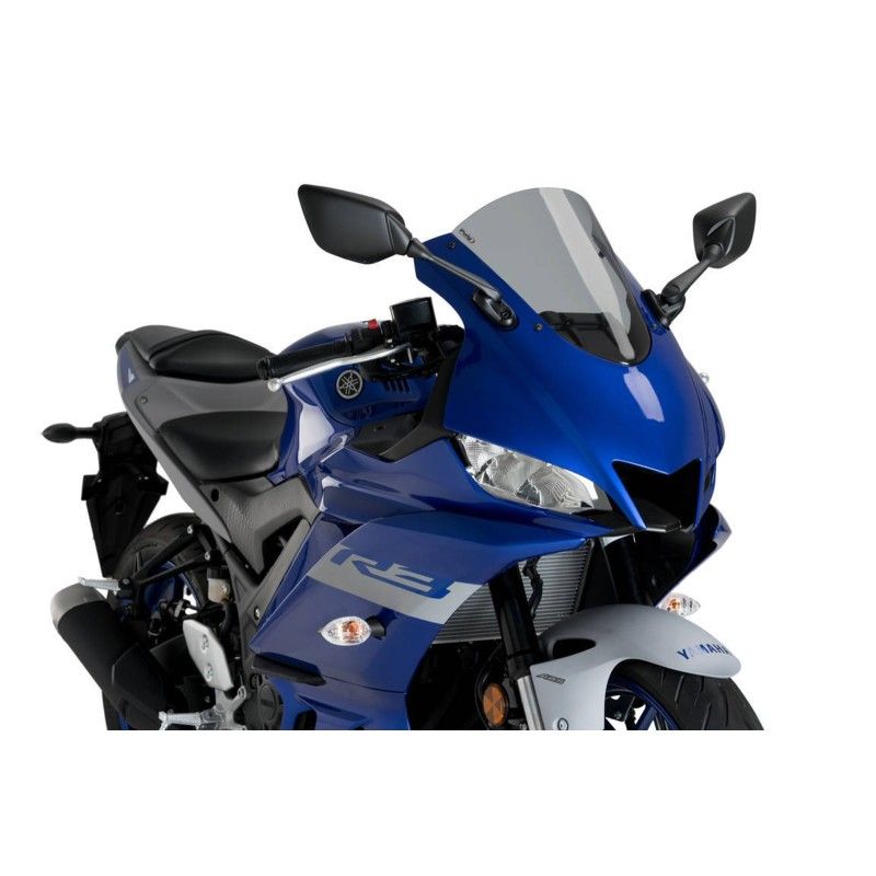 puig windshield r racer for yamaha yzf r3 19 24 light smoke