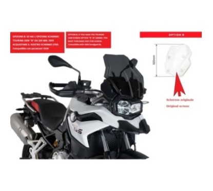 PUIG TOURING-BILDSCHIRM BMW F850 GS ADVENTURE 19-24 DARK SMOKE-CUP. TOURING OEM