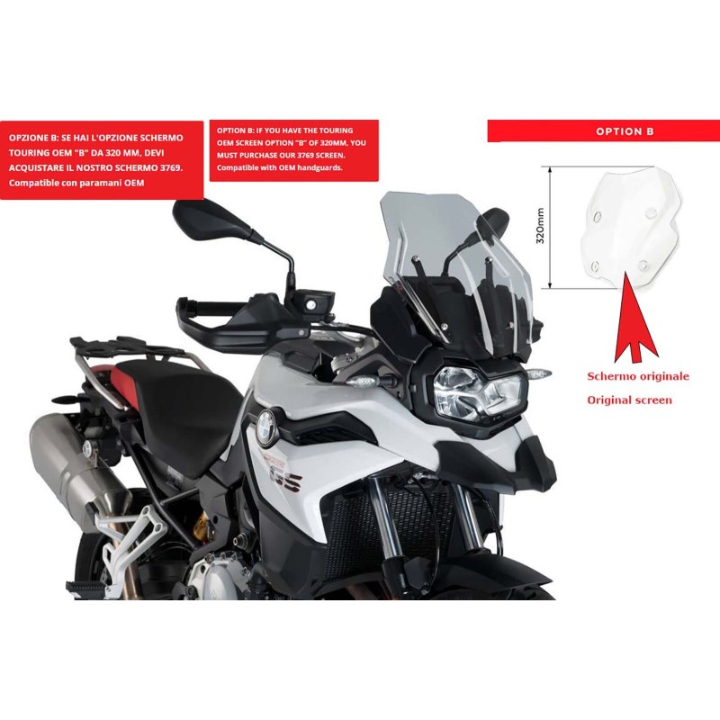 PUIG TOURING-SCHEIBE BMW F750 GS 18-24 LIGHT SMOKE-CUP. TOURING OEM