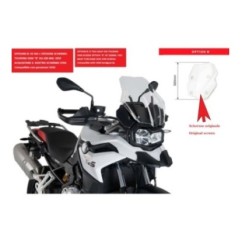 PARE-BRISE PUIG TOURING BMW F750 GS 18-24 COUPE TRANSPARENTE. TOURISME OEM