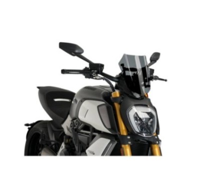 PARE-BRISE REGLABLE PUIG NAKED NG SPORT DUCATI DIAVEL 1260 S 19-24 FUMEE FONCEE