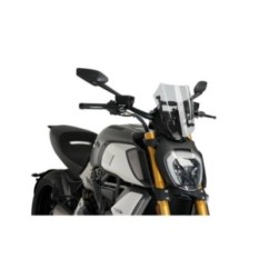PARE-BRISE REGLABLE PUIG NAKED NG SPORT DUCATI DIAVEL 1260 19-24 FUMEE CLAIRE