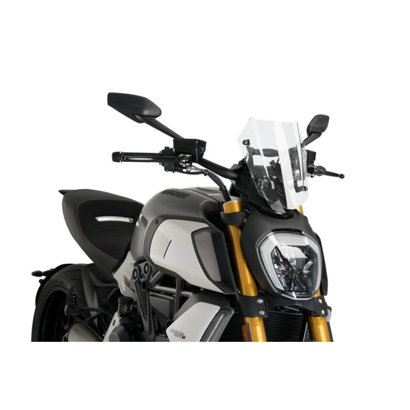 PUIG CUPOLINO NAKED N.G. SPORT REGOLABILE DUCATI DIAVEL 1260 19-24 TRASPARENTE