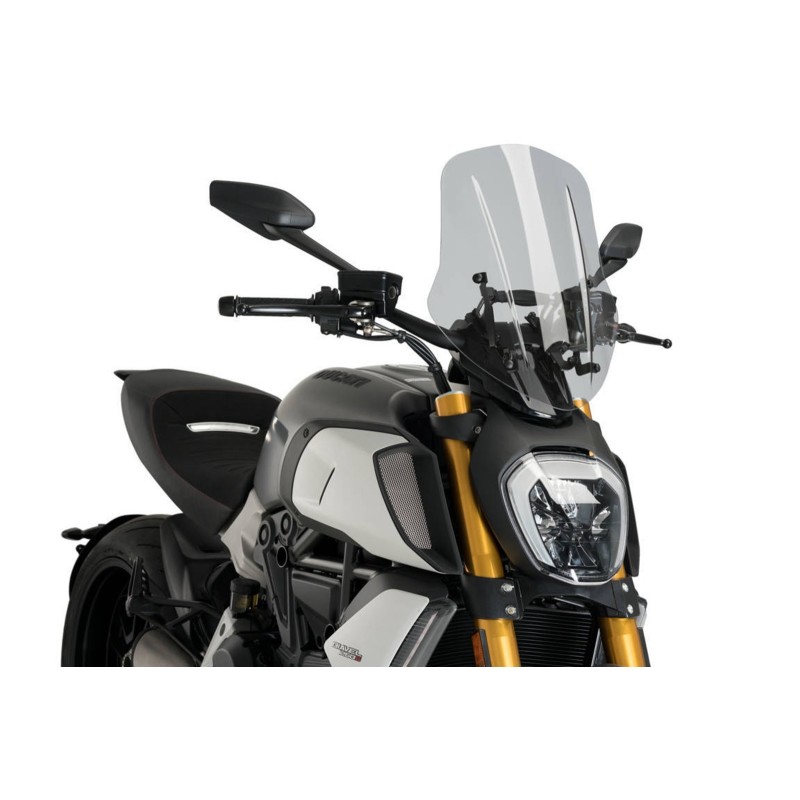 PUIG CUPOLINO NAKED N.G. TOURING REGOLABILE DUCATI DIAVEL 1260 19-24 FUME CHIARO