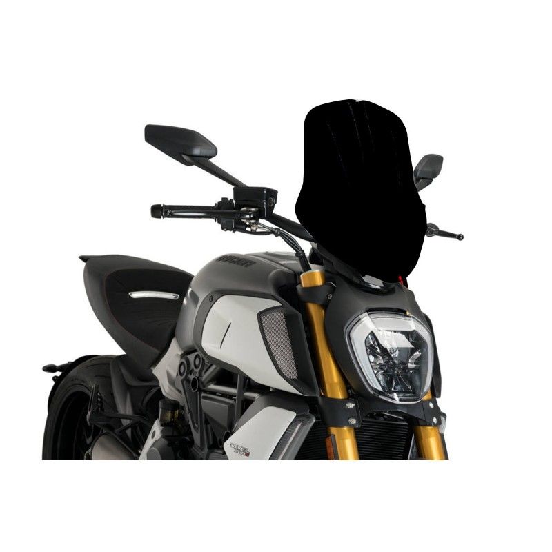 puig cupolino naked ng touring regolabile per ducati diavel 1260 19 23 nero