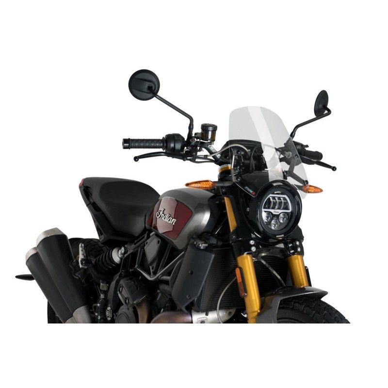 Cupula deportiva Puig Naked NG para Indian FTR1200 Rally 19-22 transparente