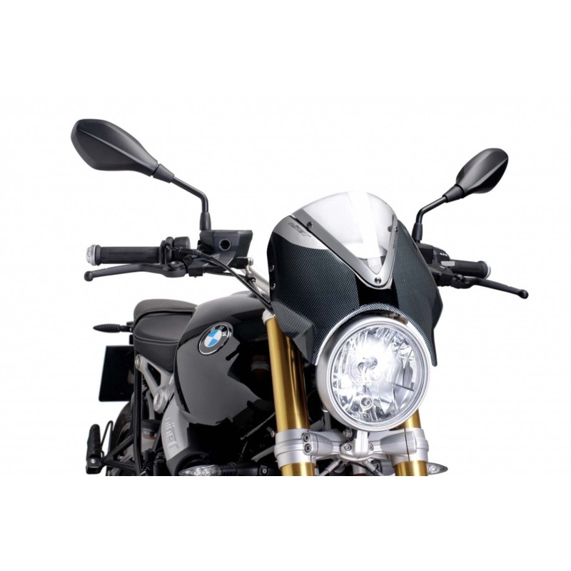 PARE-BRISE ARRIERE PUIG BMW R NINE T 17-24 TRANSPARENT-CARBONE