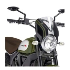 PUIG CUPOLINO RETRO DUCATI SCRAMBLER ICON DARK 20-22 TRASPARENTE-NERO