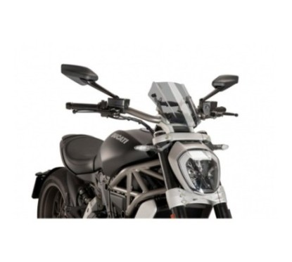 PUIG NAKED NG SPORT ADJUSTABLE WINDSCREEN DUCATI X DIAVEL DARK 21-24 LIGHT SMOKE