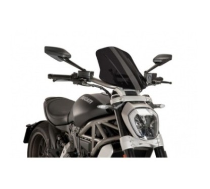 PUIG NAKED NG TOURING ADJUSTABLE WINDSCREEN DUCATI X DIAVEL 16-23 DARK SMOKE