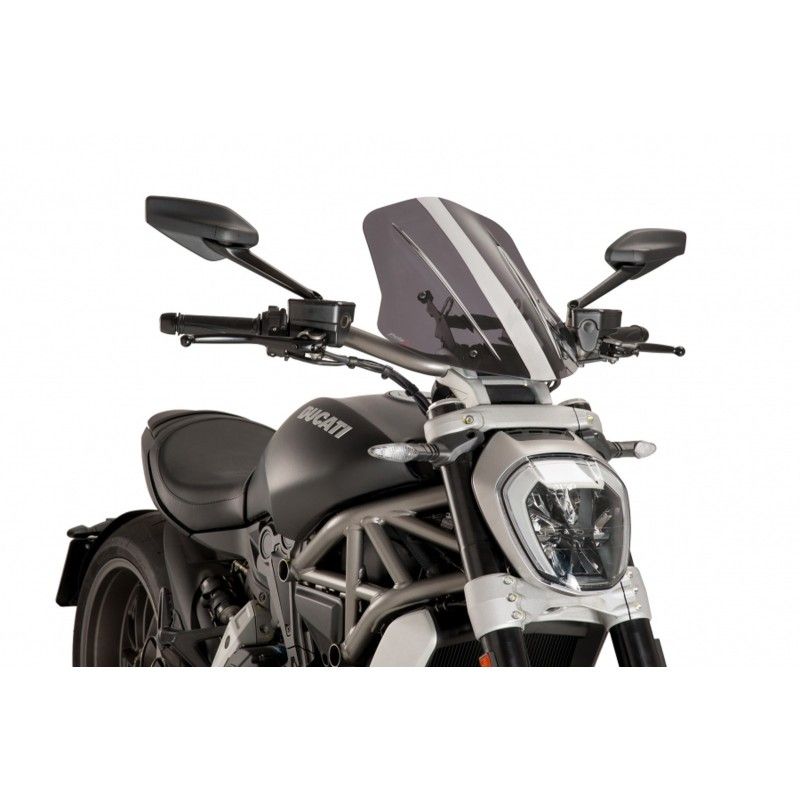puig naked ng touring adjustable windshield for ducati x diavel s 19 24 light smoke