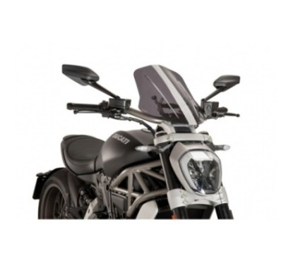 PUIG NAKED NG TOURING ADJUSTABLE SCREEN DUCATI X DIAVEL 16-23 LIGHT SMOKE