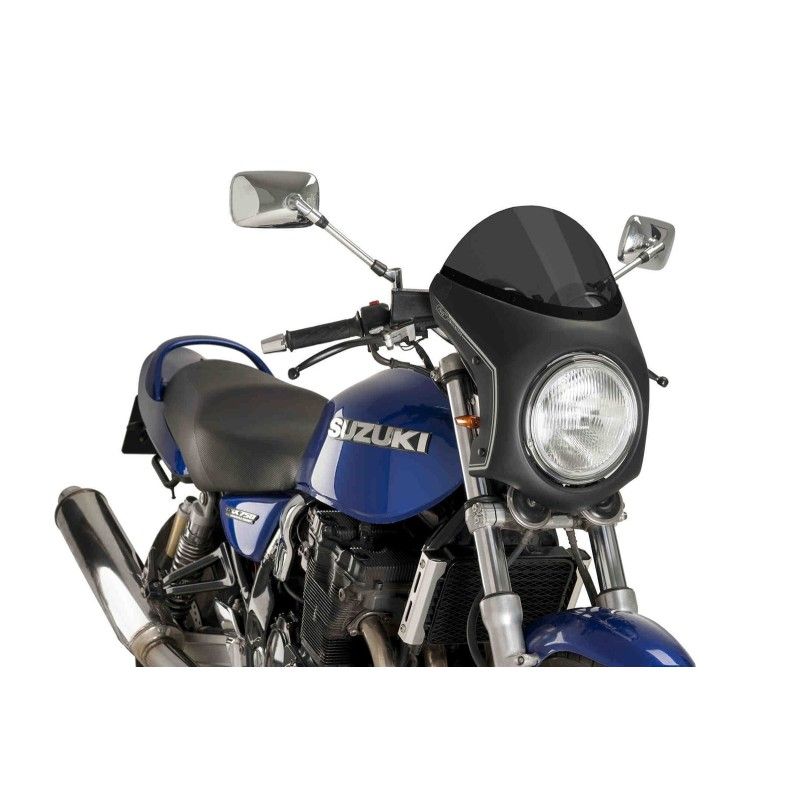 Semicarenado Puig para Triumph Thruxton 16-19 negro ahumado oscuro