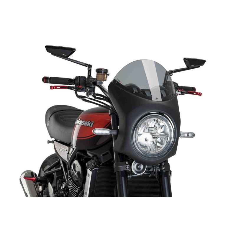 PUIG SEMI-FAIRED WINDSCHILD KAWASAKI ZEPHYR 750 96-99 HELLRAUM-SCHWARZ