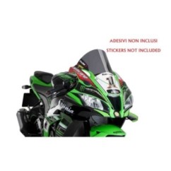 Pare-brise Puig R-Racer pour Kawasaki ZX-10R Ninja KRT 16-18, teinte fumEe foncEe