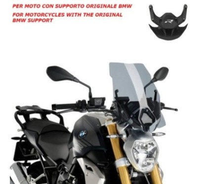 PANTALLA DESNUDA PUIG NG TOURING-SOPORTE OEM. BMW R1250 R 18-24 HUMO LIGERO